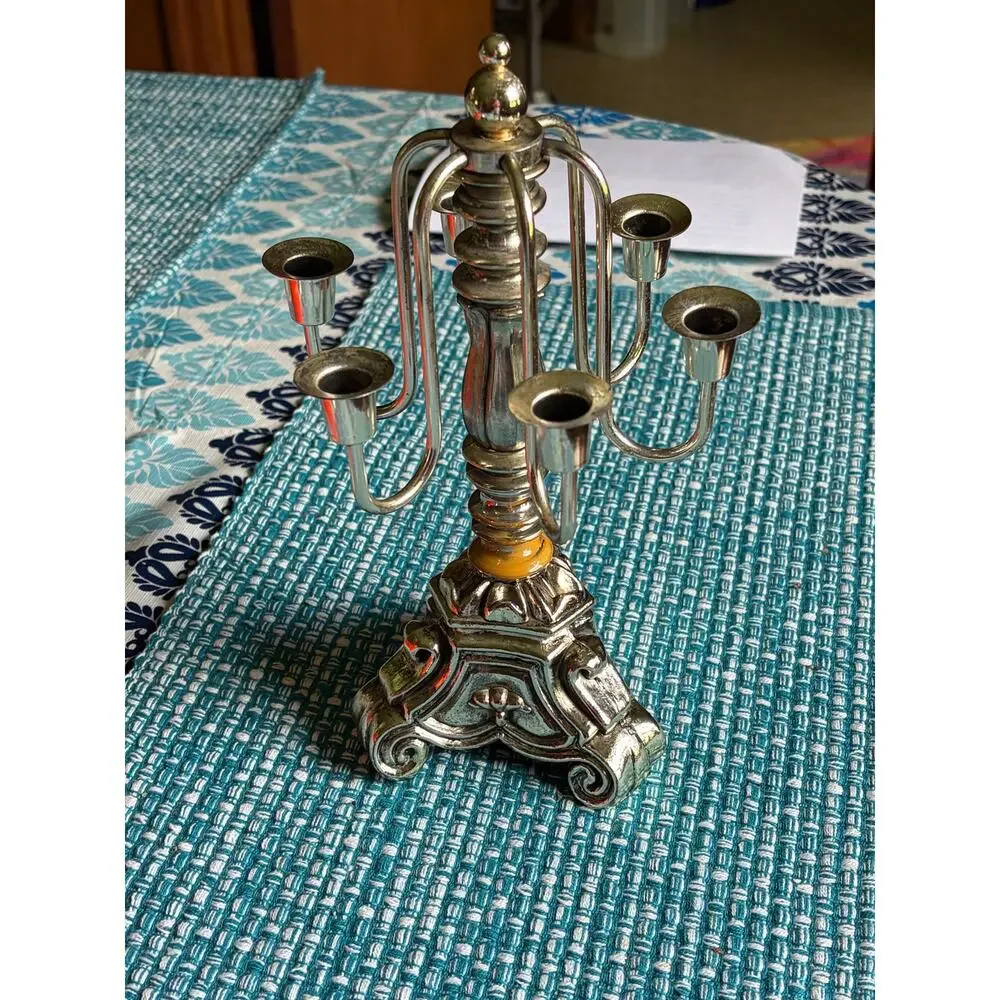 Vintage Rubel 6-Arm Baroque Revival Candelabra